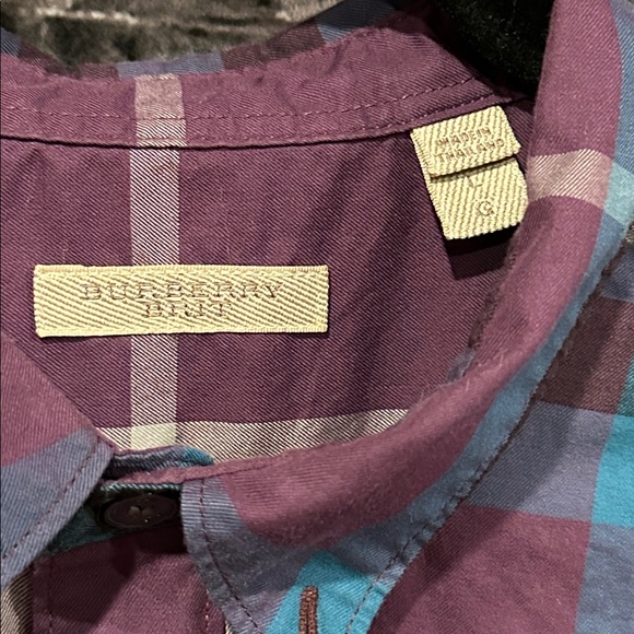 Burberry Brit purple plaid cotton full-sleeve shirt! - Picture 2 of 5